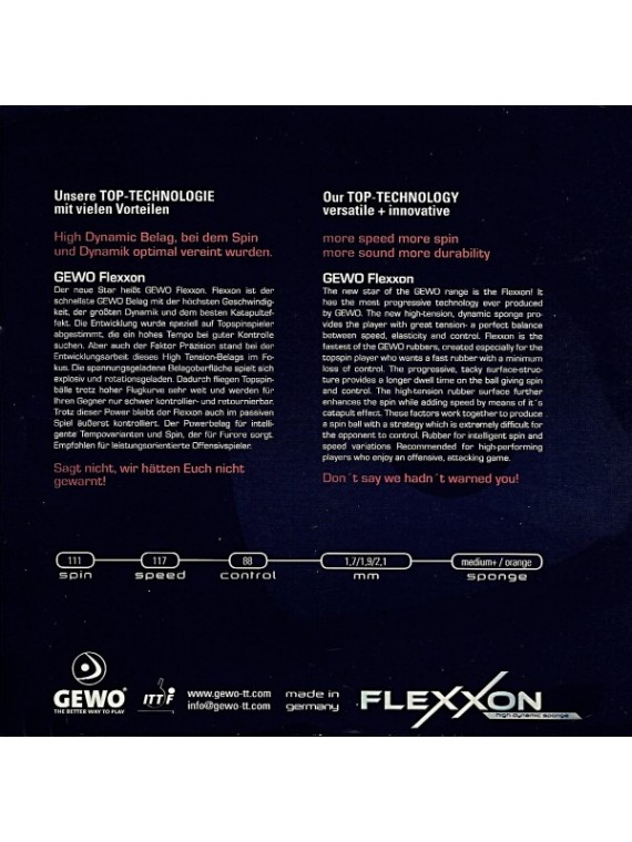 ยางปิงปอง GEWO รุ่น FLEXXON