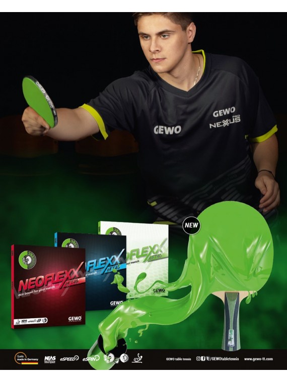 ยางปิงปอง Gewo Neoflexx สีเขียว 1 แผ่น แถมฟรี มีดคัตเตอร์ Masked Rider V3 + ใบมีดคัตเตอร์ 10 ใบ