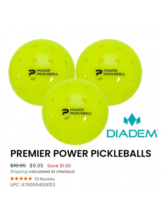 ลูก Pickleball DIADEM POWER BALL เกรด Premium 3 ลูก / 10 ลูก