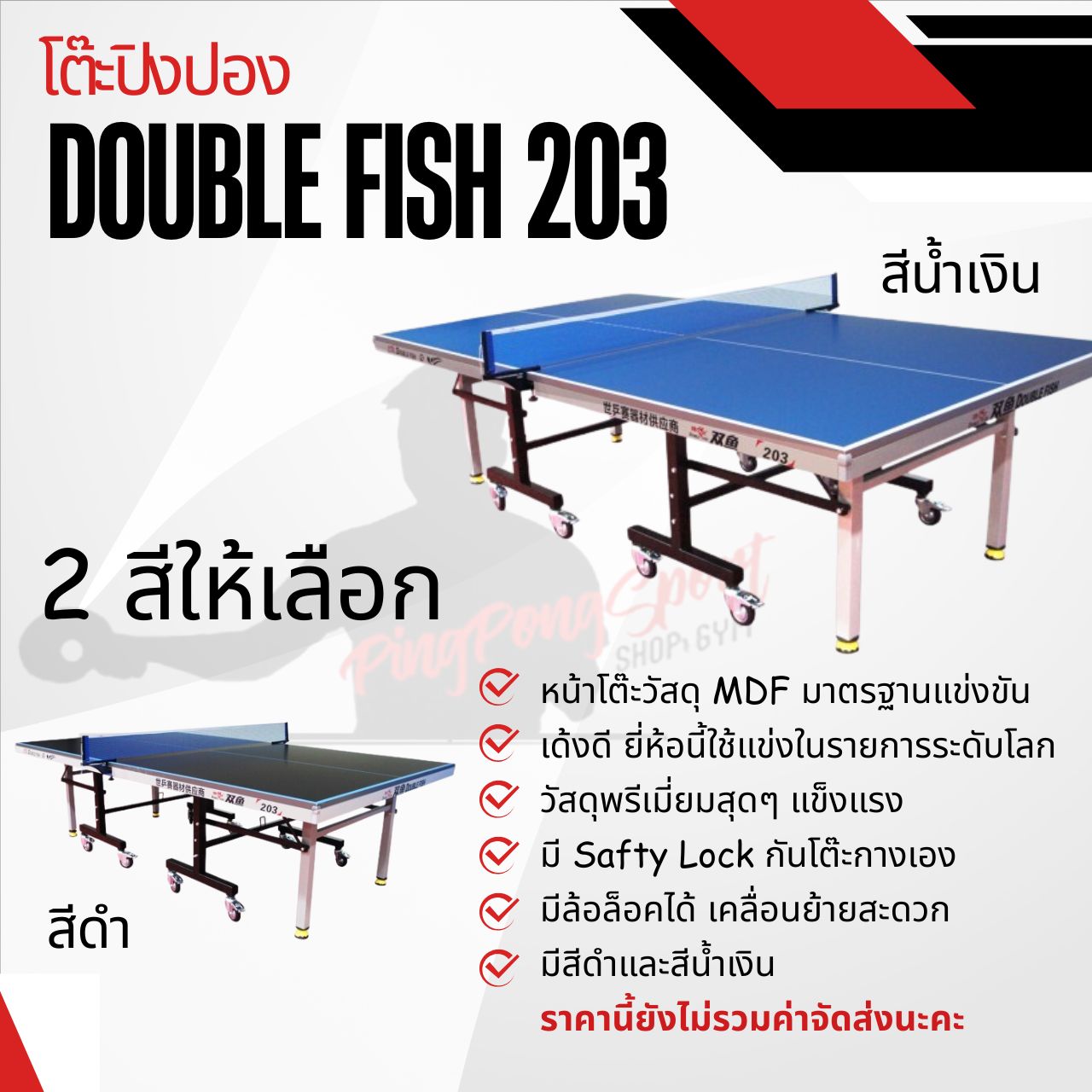 โต๊ะปิงปอง DOUBLE FISH 233 25 MM. ITTF เกรดแข่งขันนานาชาติ ( รุ่นนี้ใช้แข่งขัน ซีเกมส์ )